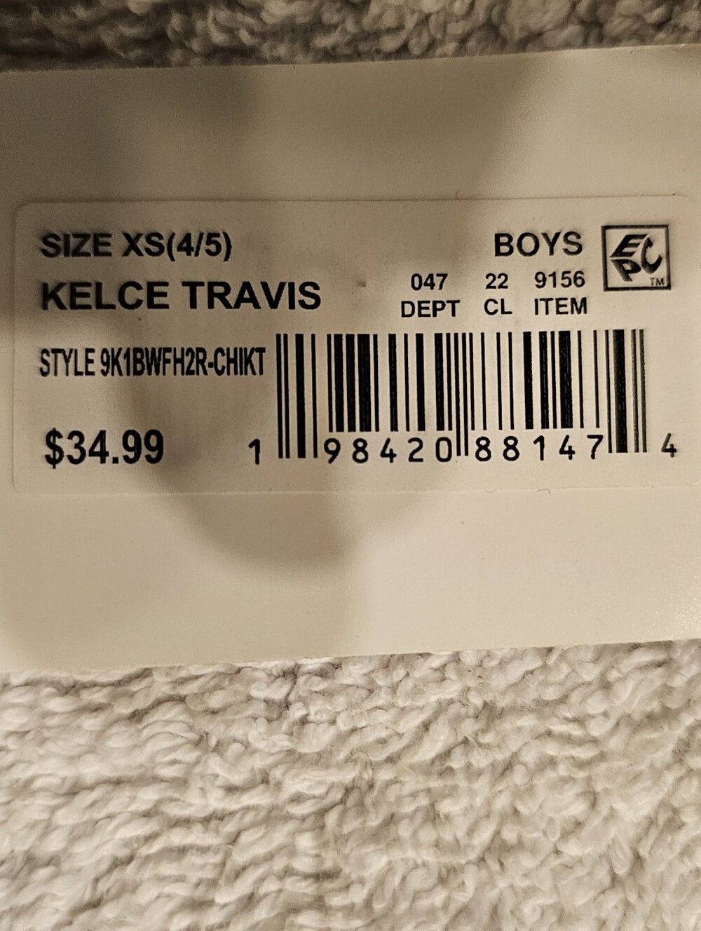 NWT Kansas City Chiefs Travis Kelce #87 Kids Jersey. Size:XS 4/5. - Picture 5 of 5